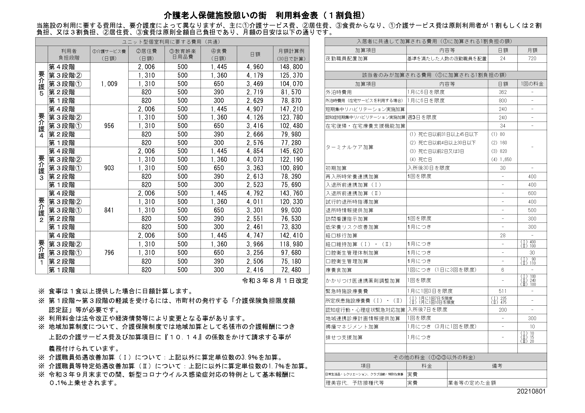 津の街 料金表1画像